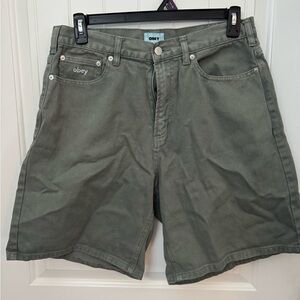 Obey Men's Olive Jean Shorts waist size 32 #109